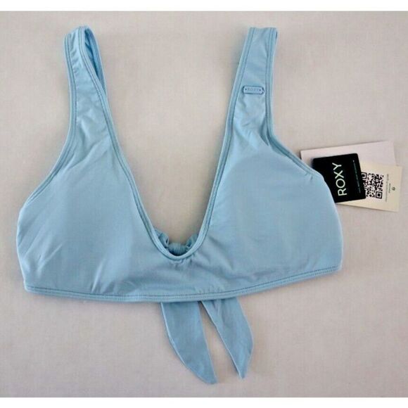 Roxy ERJX304598 Sz M Cool Blue Beach Classics Elongated Triangle Bikini Top - Picture 1 of 8